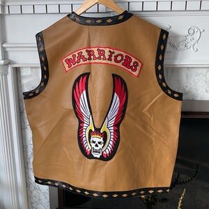 The warriors movie faux leather biker vest Halloween vintage promo prop y2k